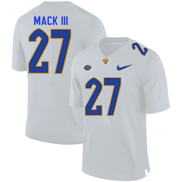 Men #27 Buddy Mack III Pitt Panthers College Football Jerseys Sale-White